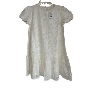Girls' puff-sleeve eyelet dress Size 12